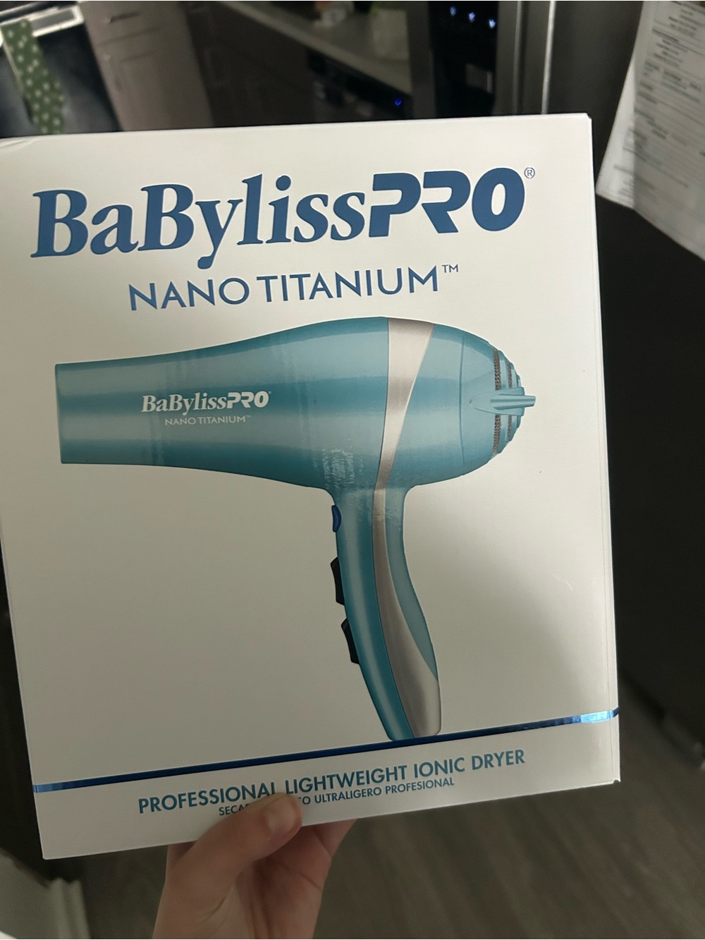 BaBylissPRO Nano Titanium Hair Dryer - Light Blue and White